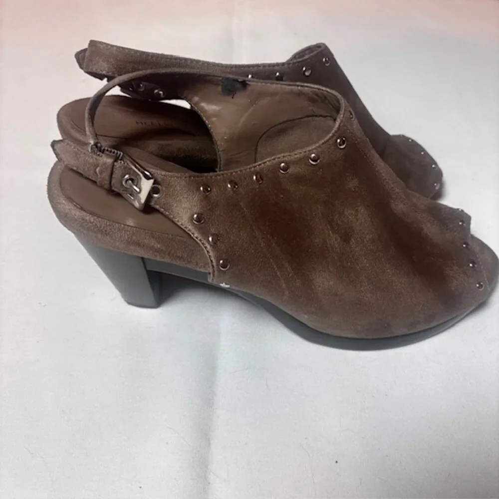 Aerosoles Heelrest Brown Suede Slingback Booties | Size 8.5